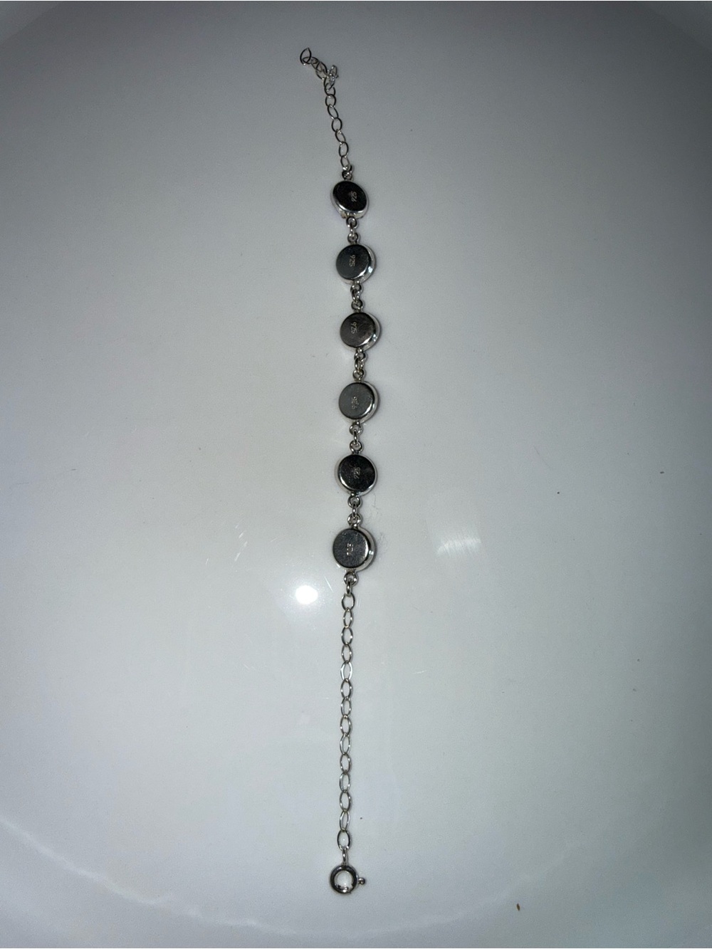 Silver .925 Bracelet with blue and white zircons - Picture 3 of 4